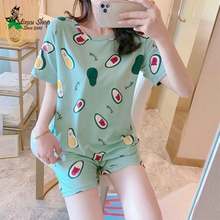Đồ bộ nữ cộc tay, bộ mặc nhà vải thun sữa mềm mại, dễ thương, nhiều hình kute AR