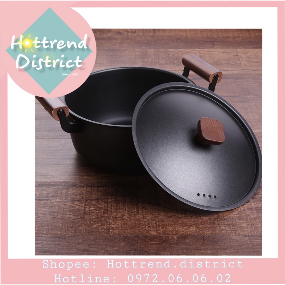 Nồi thép carbon cao cấp đen nhám không lớp chống dính hóa học dùng được cho bếp từ