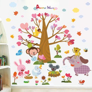 Decal dán tường vườn thú vui nhộn