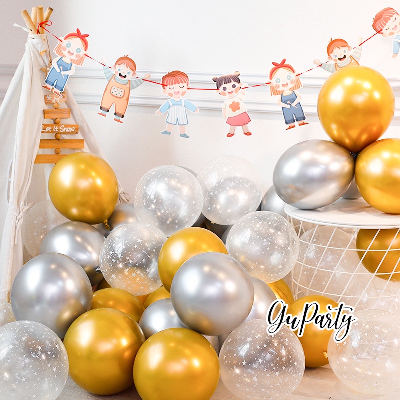 Set 10 Bóng Mix Màu Trang Trí Sinh Nhật