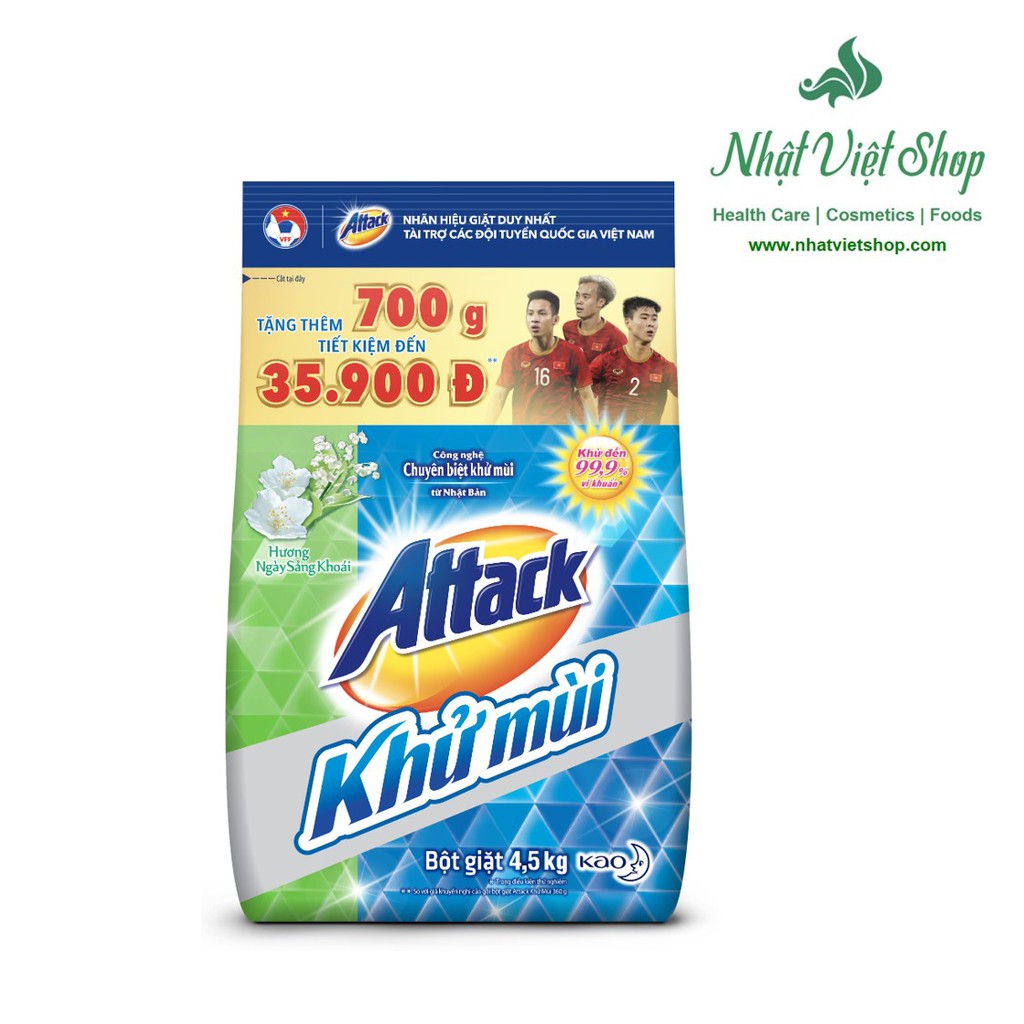 Bột giặt Attack Khử Mùi Hương Hoa 3.8kg hoặc 4.5kg