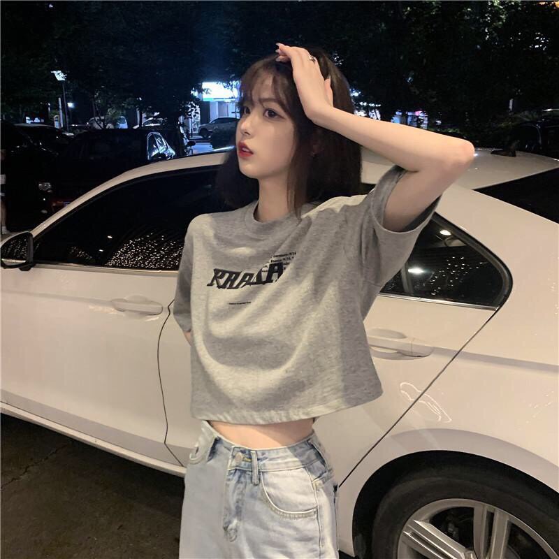 áo thun nữ croptop form rộng 123