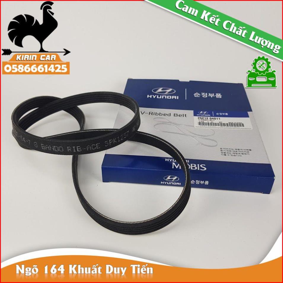 Dây Curoa tổng, dây đai tổng Kia Morning (3 máy 1.0, 2011-2020) (Mã: 2521204011 - 5PK1257) KIRIN