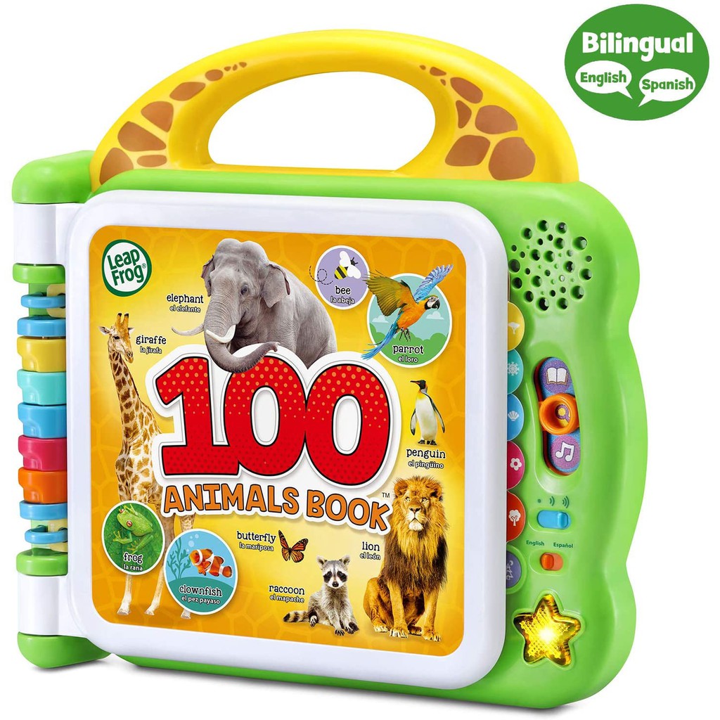 Sách điện tử 3 chế độ 2 ngôn ngữ tiếng Anh và Tây Ban Nha LeapFrog 100 con vật