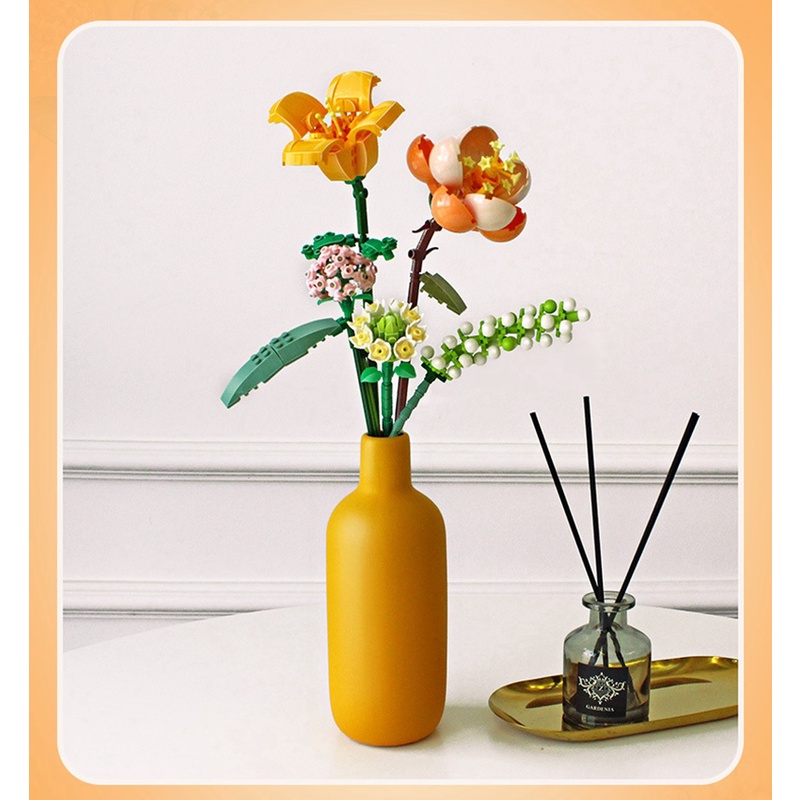 Set đồ chơi lắp ráp SLUBAN mô hình nhánh hoa/ chậu hoa độc đáo dành cho bé