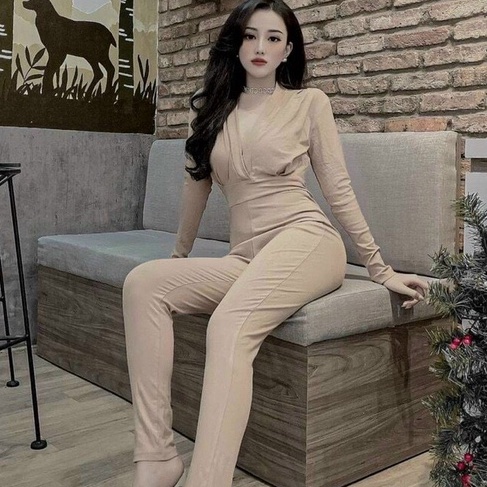 Jum dài I088 thiết kế kiểu hở ngực dành cho nữ siêu tôn dáng