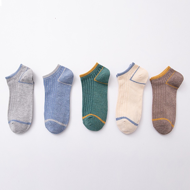 Tất nam thấp cổ vải cotton thoáng khí thấm hút mồ hôi tốt - màu sắc ngẫu nhiên TN01