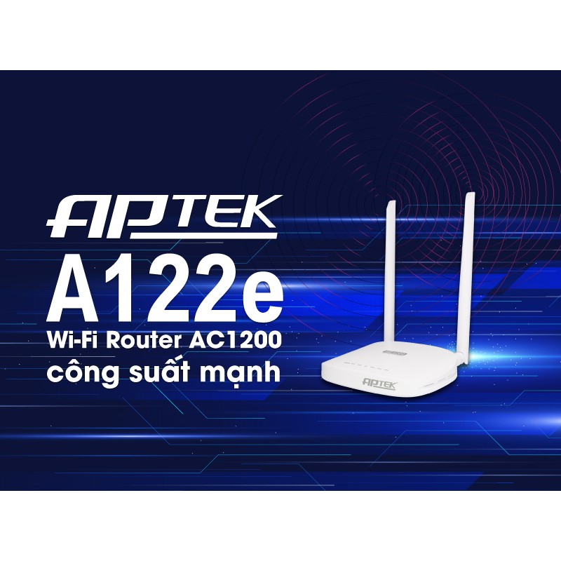 Bộ phát wifi ⭐FreeShip⭐Wi-Fi Router APTEK A122e, chuẩn AC1200, phát sóng mạnh