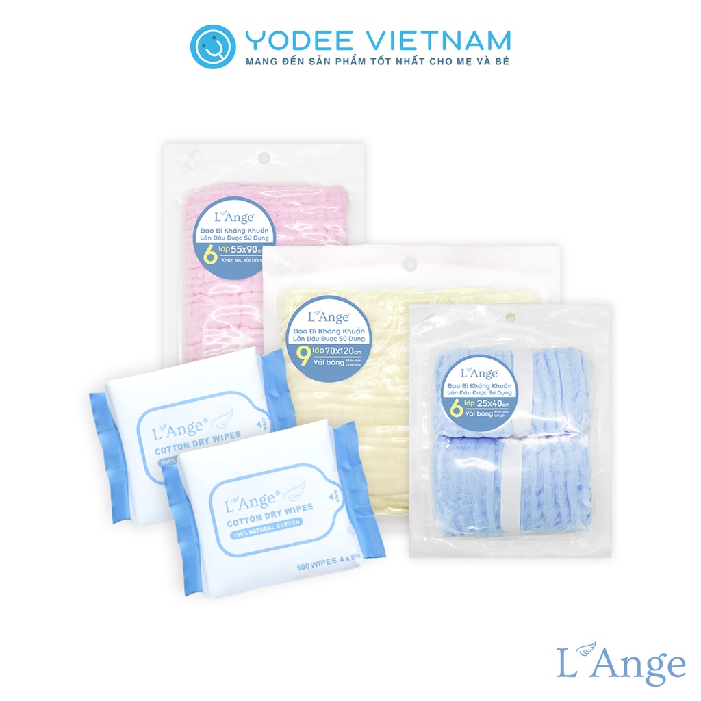 Combo L'Ange khăn bông bé tắm