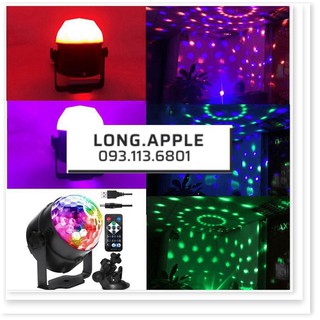 Đèn LED Xoay Vũ Trường 7 Màu Cảm Biến Nhạc Kèm Remote - Đèn Star Master Pha Lê Loại tốt