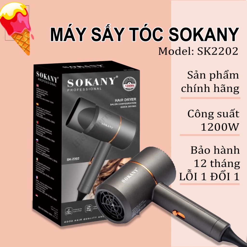 Máy sấy tóc, tạo kiểu tóc SOKANY chính hãng, công suất lớn phù hợp cho cả gia đình và Salon tóc - Bảo hành 12 tháng