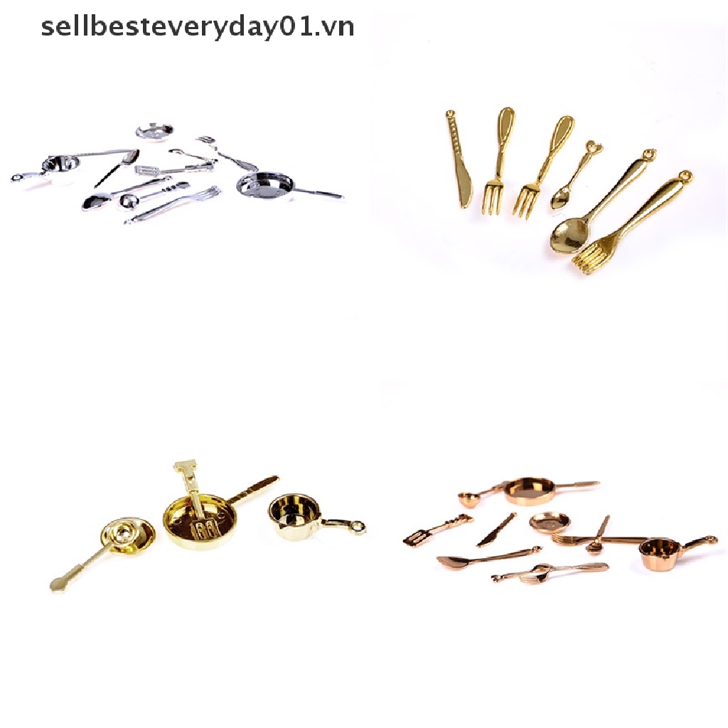 Bộ Dụng Cụ Ăn Uống Bằng Thép Không Gỉ Tỉ Lệ 1 / 12 Cho Nhà Búp Bê Bộ Dụng Cụ Ăn Uống Bằng Thép Không Gỉ Tỉ Lệ 1 / 12 11 Món Cho Nhà Búp Bê Mới Mô Hình 11 Miếng Tỉ Lệ 1 / 12 Trang Trí Nhà Búp Bê