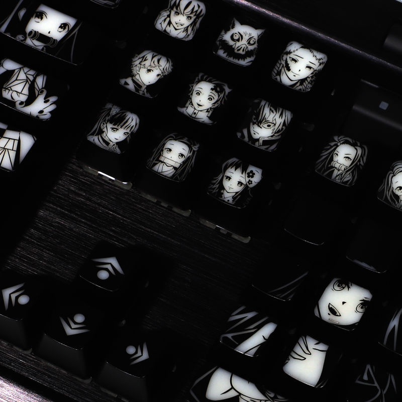 Keycap Demon Slayer Hồ sơ OEM anime mờ PBT Thuốc nhuộm thăng hoa cơ bàn phím keycap 104 phím