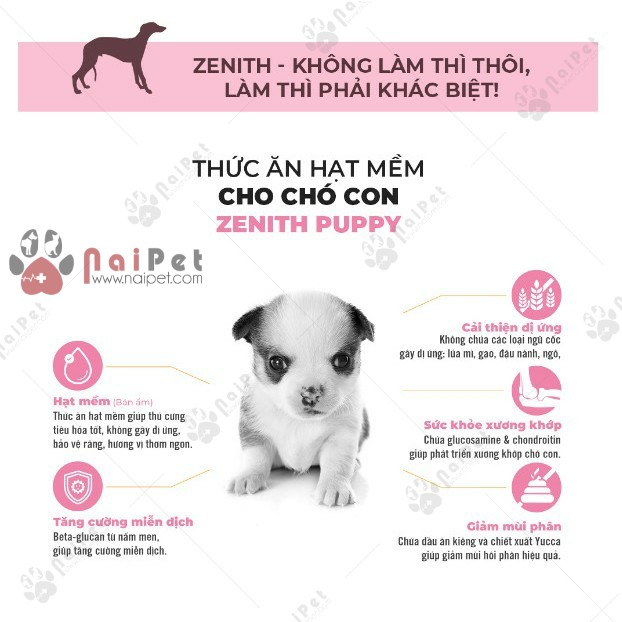 Thức Ăn Hạt Mềm Cho Chó Con Thịt Ức Gà Và Khoai Tây Puppy Chicken Breast Meat &amp; Potato Zenith