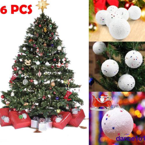 Bộ 6 quả mút quả châu đính kim tuyến lấp lánh cho giáng sinh