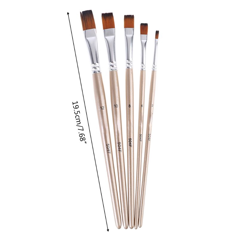 (Hàng Mới Về) Set 5 Cọ Vẽ Màu Nước Chuyên Nghiệp Tiện Dụng