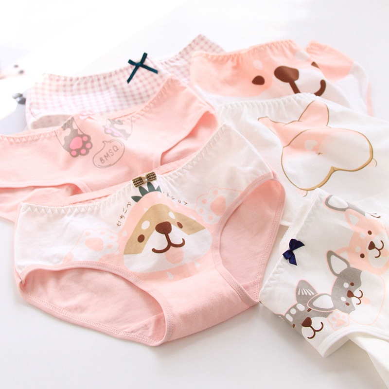 Quần Lót Nữ Họa Tiết Hình Chú Cún Dễ Thương, 100% Cotton Mềm Mại - Subo Shop
