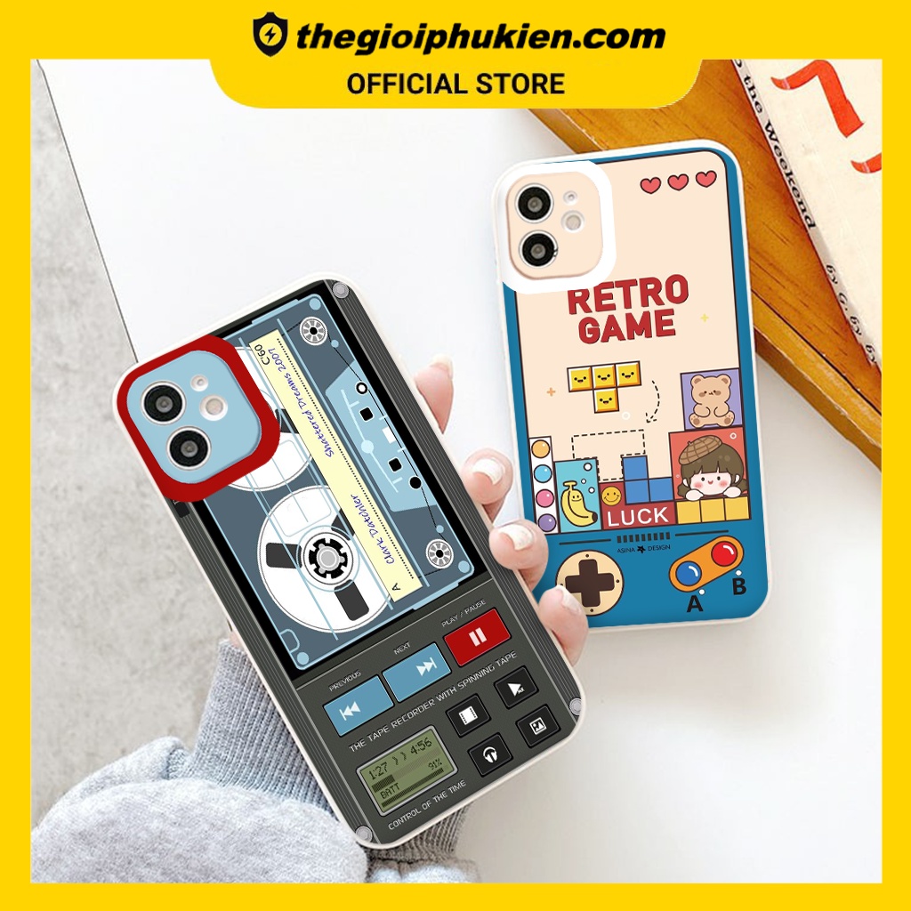Ốp iphone - Ốp lưng iphone cạnh vuông viền camera Roro vintage dành cho ip 6 đến 14promax - ng009