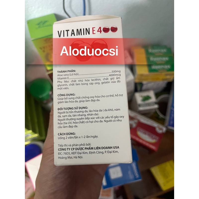 VITAMIN E 400 ĐỎ,KÈM LÔ HỘI GIÚP SÁNG DA,ĐẸP DA (100viên) | BigBuy360 - bigbuy360.vn