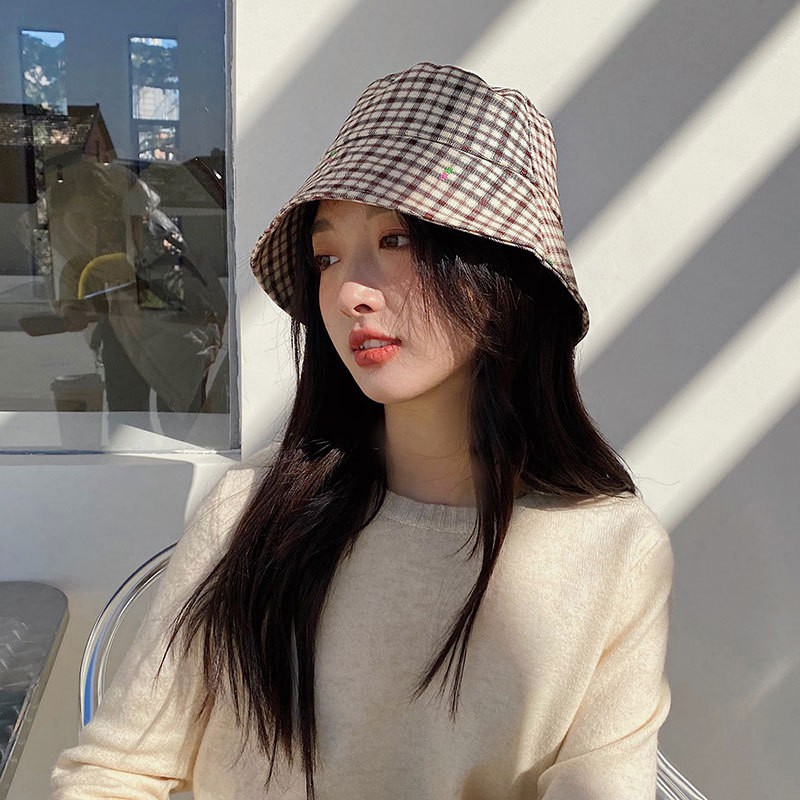 Nón bucket nữ caro, mũ tai bèo cao cấp phong cách ulzzang hàn quốc, mũ nón bucket
