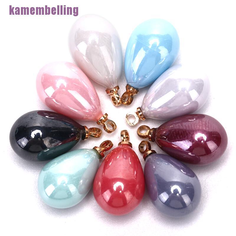 Set 10 Mặt Dây Chuyền Ngọc Trai Hình Giọt Nước Thời Trang DIY