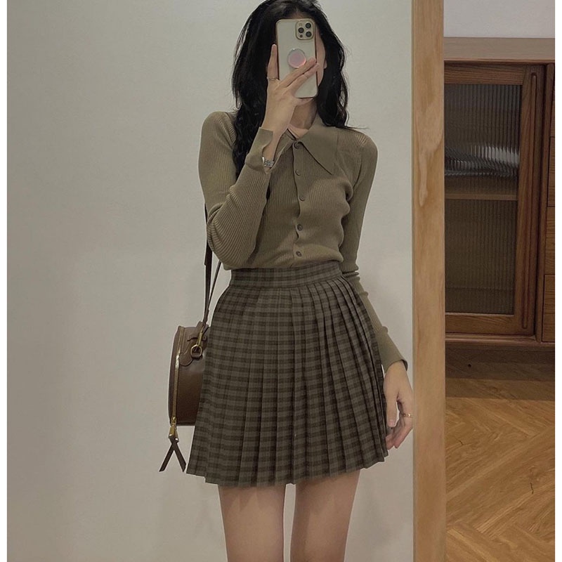 Chân Váy Kẻ Caro Nhí Xếp Li Dáng Ngắn Đủ Size M2095- Lolla_Fashion