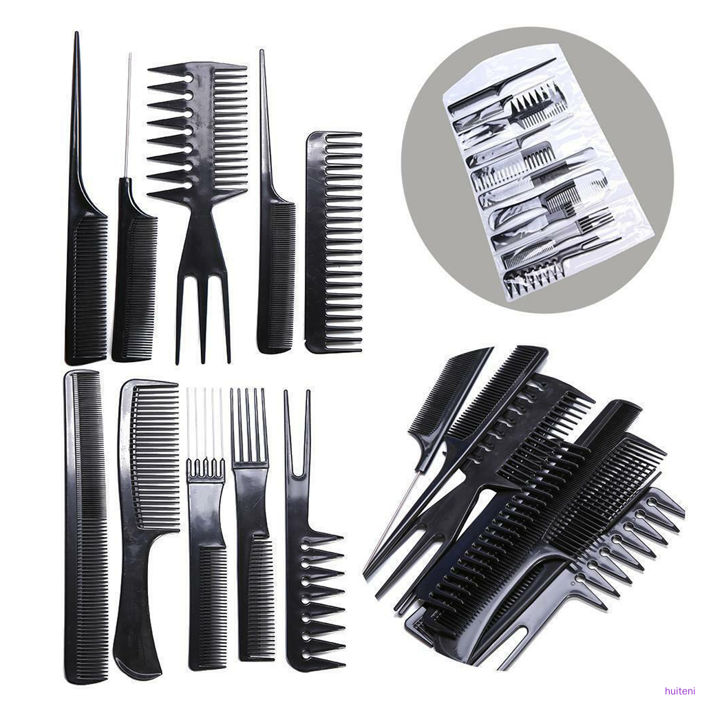 [Hàng mới về] Set 10 Lược chải tạo kiểu tóc chuyên nghiệp