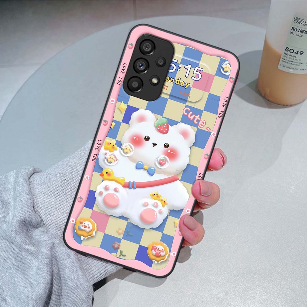 Ốp lưng Samsung A13 / A23 / A33 / A53 / A73 5G in hình gấu cute,bò sữa 3D cute dễ thương bảo vệ điện thoại.