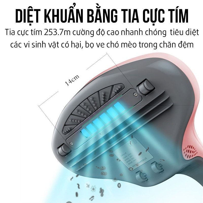 Máy Hút Bụi Cầm Tay Giường Nệm Songzhi Lọc Bụi Mịn 2.5PM Diệt Khuẩn Tia Uv Công Suất 300W Tia UV Diệt Mọi Vi Khuẩn Có