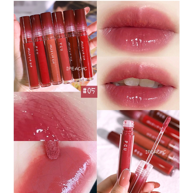 Son bóng nude không thấm nước trong suốt tiện dụng Son bóng lỏng PCU dưỡng môi