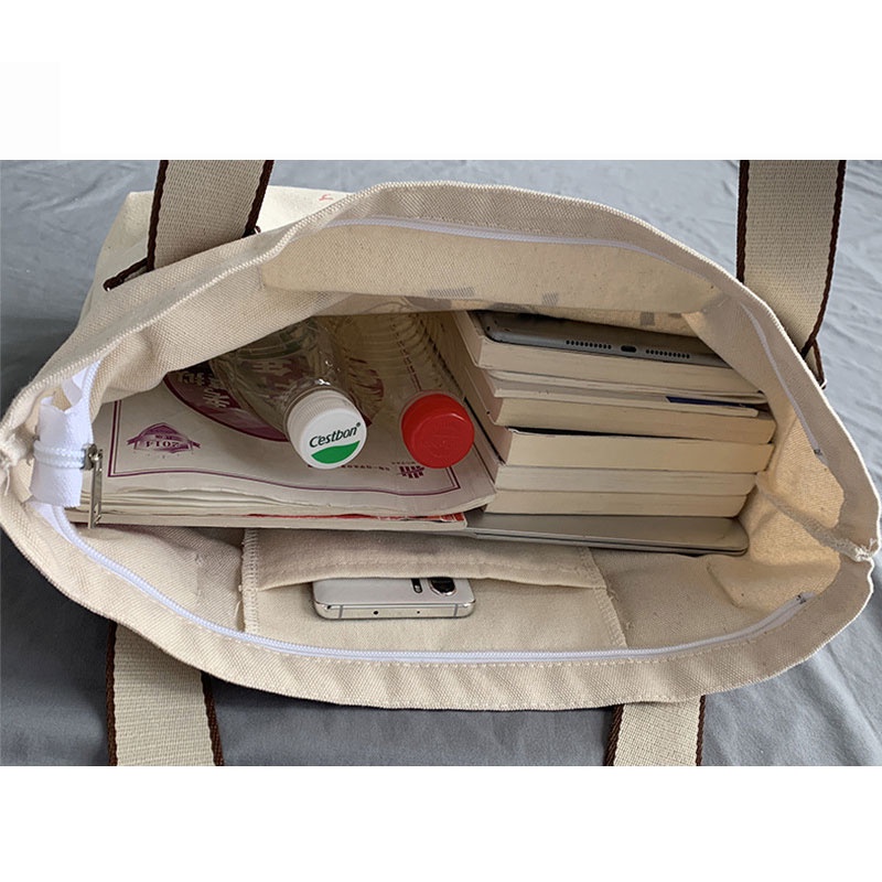 Túi xách YAZHOULONG vải canvas cỡ lớn phong cách retro Hàn Quốc dành cho nữ