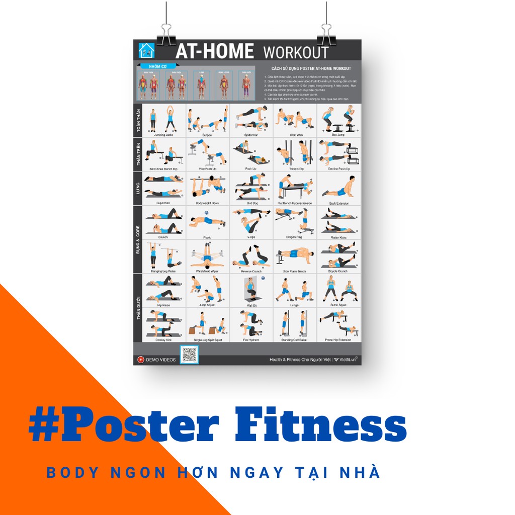 Poster Fitness At Home - Tập GYM tại nhà hiệu quả