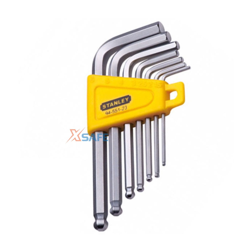 Bộ lục giác đầu bi hệ mét STANLEY STMT94551-8 7pcs Lục giác thép hợp kim crom vanadi siêu cứng  Hộp đựng tiện dụng