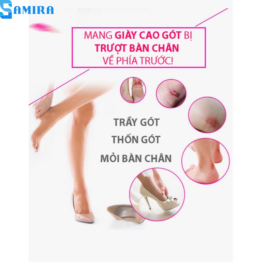 2 Miếng lót giày bảo vệ gót chân chống trượt chống rộng thốn gót tiện lợi có keo dán cố định SA18