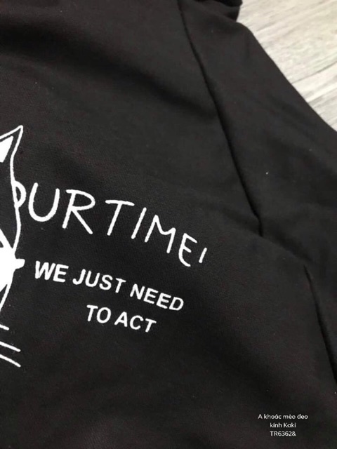 Áo khoác kaki mèo đeo kính -TR