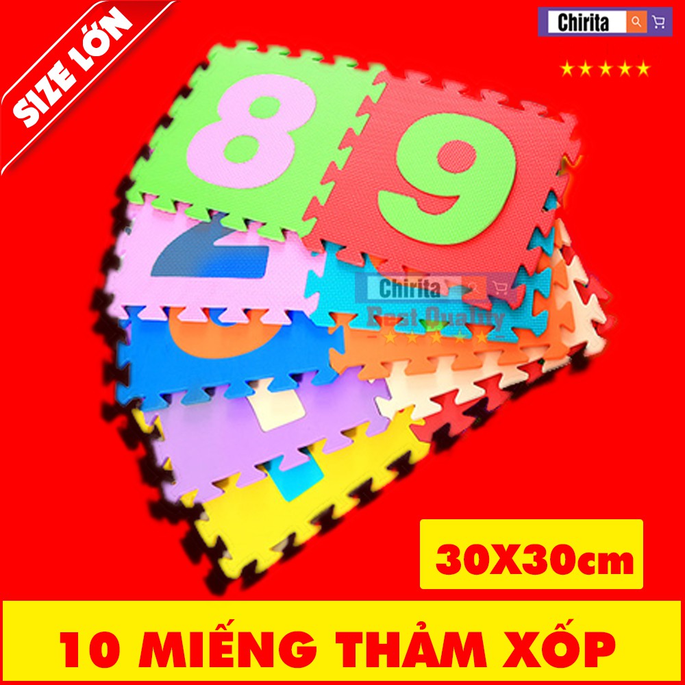 10 Tâm Thảm Xốp Trải Sàn Ghép Hình Chữ Số - Miếng Xốp Lót Sàn Cho Trẻ