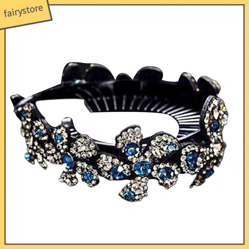 Kẹp Tóc Càng Cua Đính Đá Hình Bông Hoa Phong Cách Dành Cho Nữ