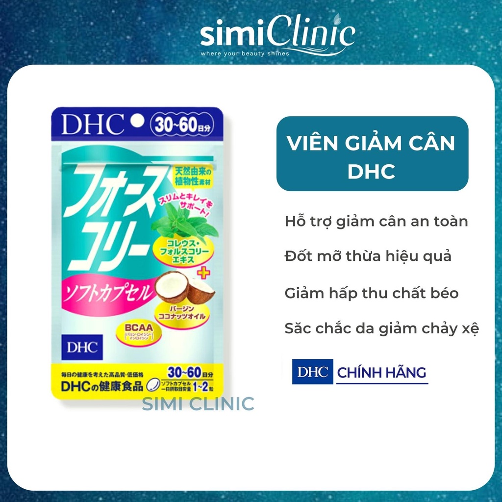Viên uống giảm cân DHC Nhật Bản hiệu quả an toàn nhanh giảm mỡ bụng béo toàn thân làm đẹp dưỡng da căng mịn nam nữ
