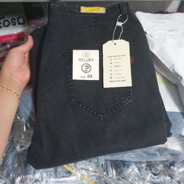 Quần Jeans Nữ Trơn Size Lớn Màu Đen Xám Cao cấp