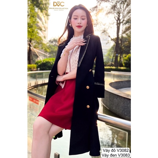 V3083 váy dáng vest màu đen