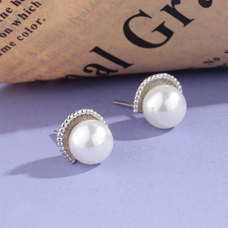 Bông Tai Hình Vỏ Sò Đính Ngọc Trai Đơn Giản Thời Trang Dành Cho Nữ