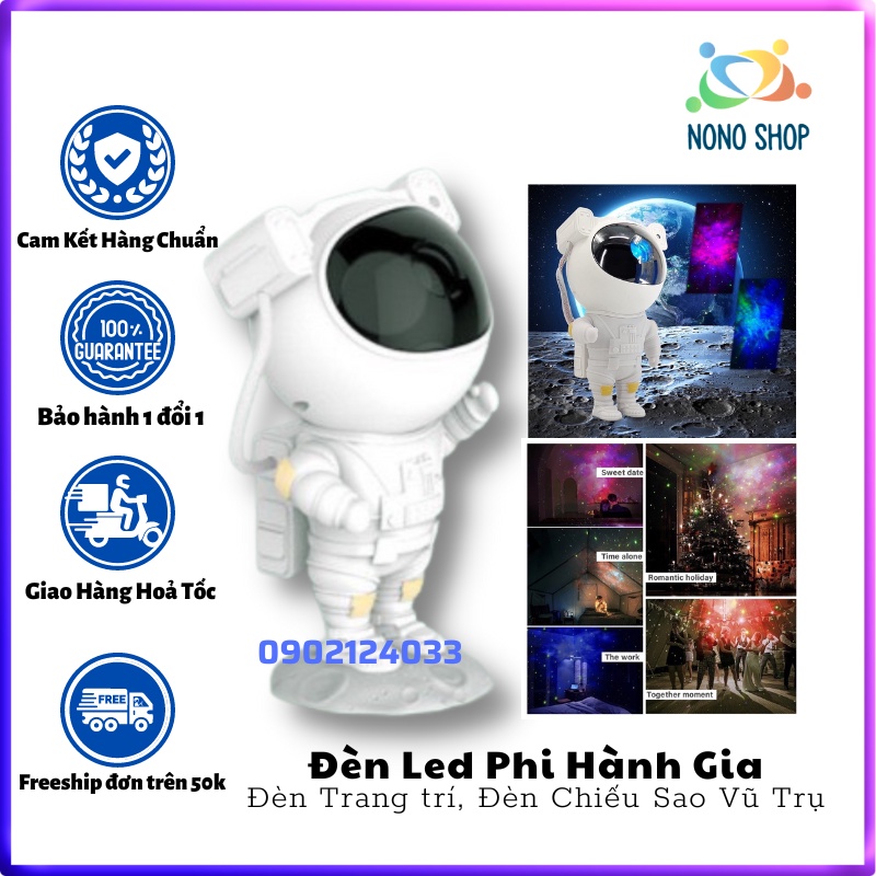 Đèn LED Phi Hành Gia, Đèn Chiếu Ngàn Sao Galaxy Thiên Hà, Đèn Trang Trí, Đèn Phòng Bay
