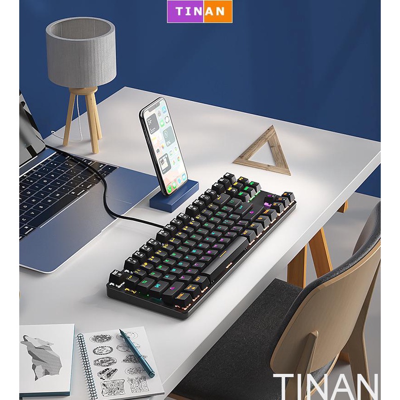Bàn Phím Cơ Có Dây BOW G19, Có Đèn Nền, Đầu Cắm USB, Dùng Chơi Game, Văn Phòng