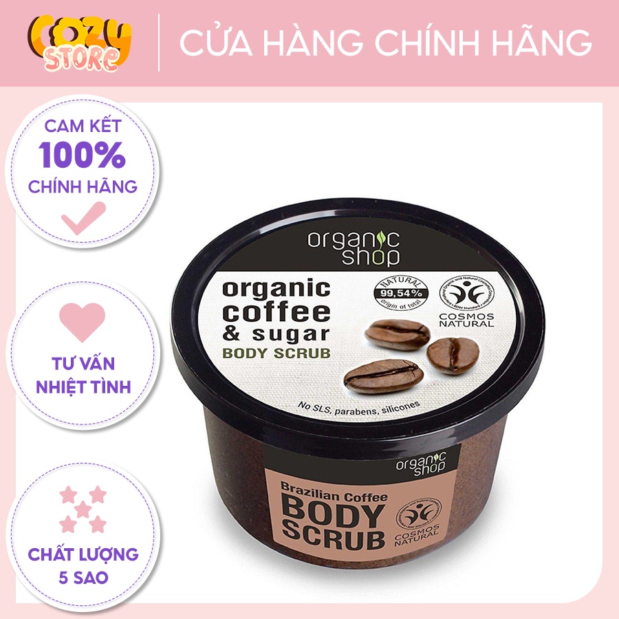  Tẩy Da Chết Body Organic Shop Dưỡng Da Trắng Sáng Cozy Store SP000532