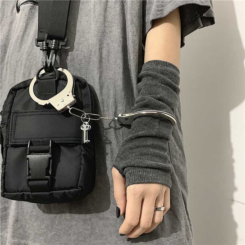 Găng Tay Len Lông Cừu Mỏng Màu Đen Phong Cách hip hop Hàn Quốc Cho Nữ