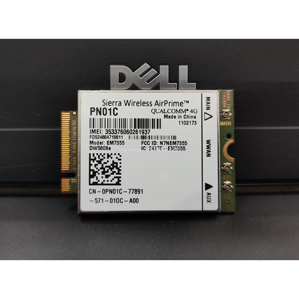 Card WWAN cho laptop Dell Precision, Dell Latitude Core i thế hệ 6,7,8,9 Card WWAN DW5808e , chân M2 NGFF