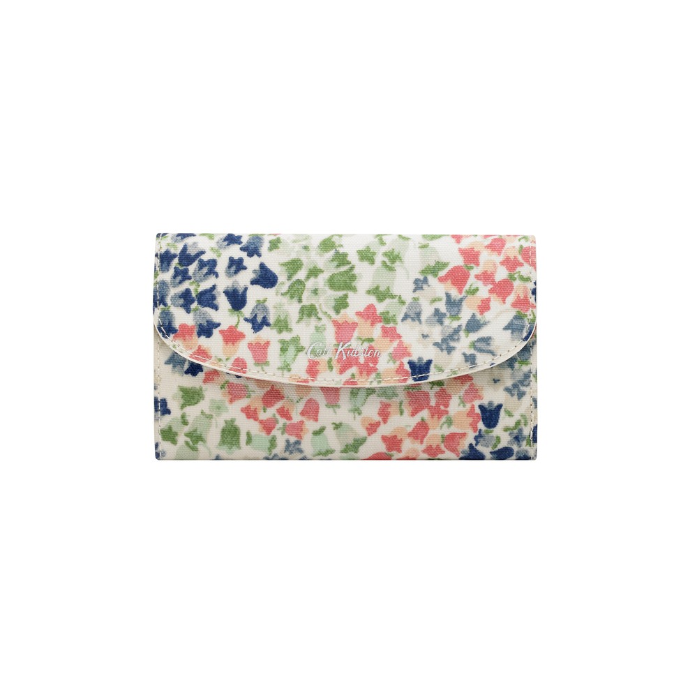 Cath Kidston - Ví cầm tay Foldover Wallet Tiny Painted Bluebell - 984911 - Warm Cream