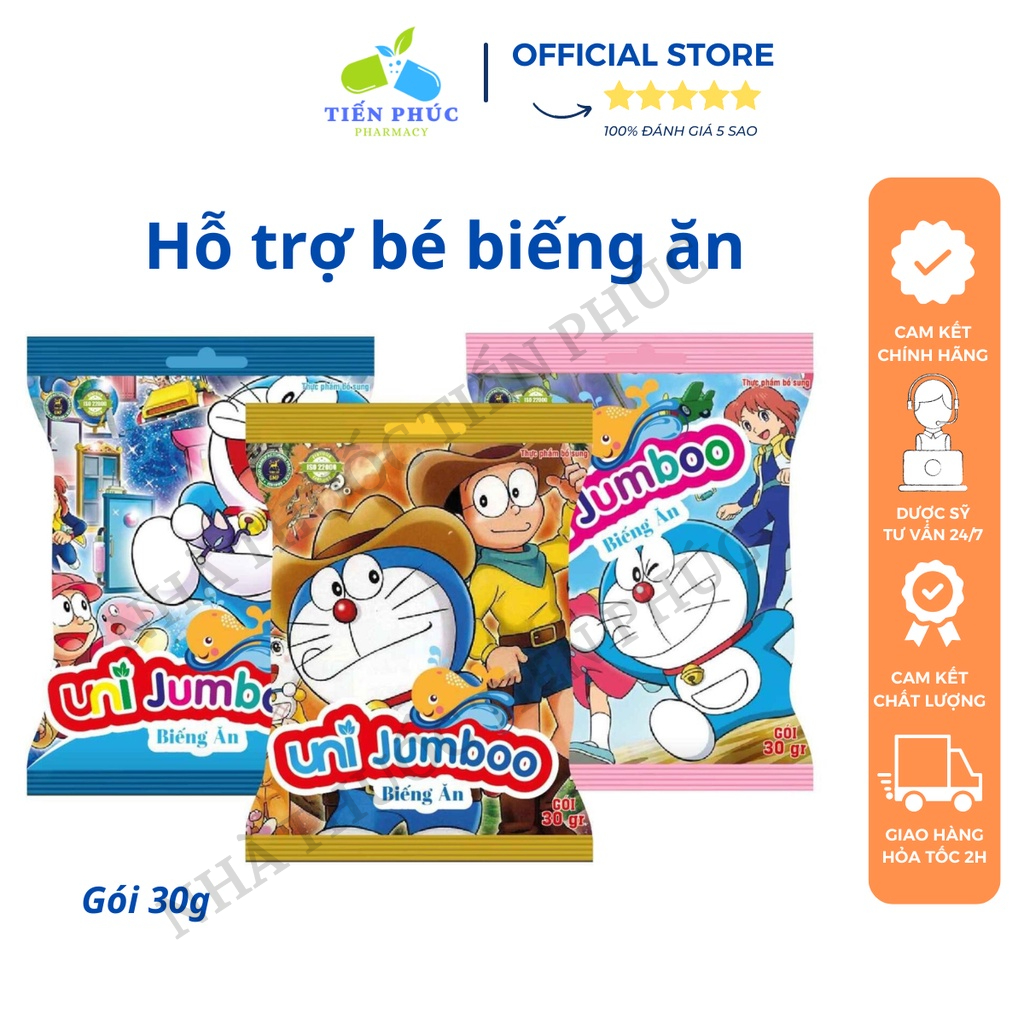 Kẹo dẻo Uni jumboo - Hỗ trợ trẻ biếng ăn, thiếu chất hay ốm vặt,giúp bé ăn ngon, tăng cường đề kháng Gói 30g