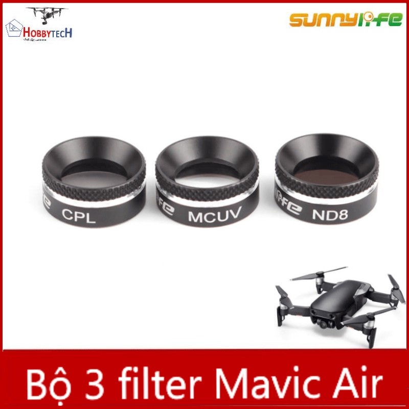 Combo 3 filter Mavic air - phụ kiện flycam DJI Mavic air - chính hãng sunnylife - Bộ filter ND+CPL+MCUV.