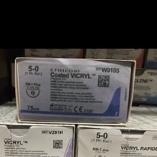 [Tép]Chỉ Vicryl 5/0 Một kim tròn tù RB-1 plus (17mm 1/2c) 75cm Violet W9105